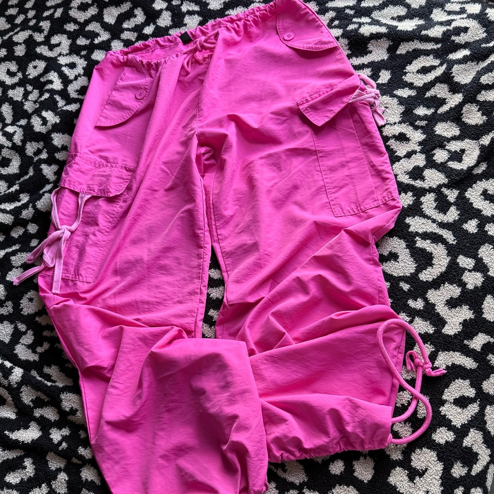Pink Cargo Track Pants